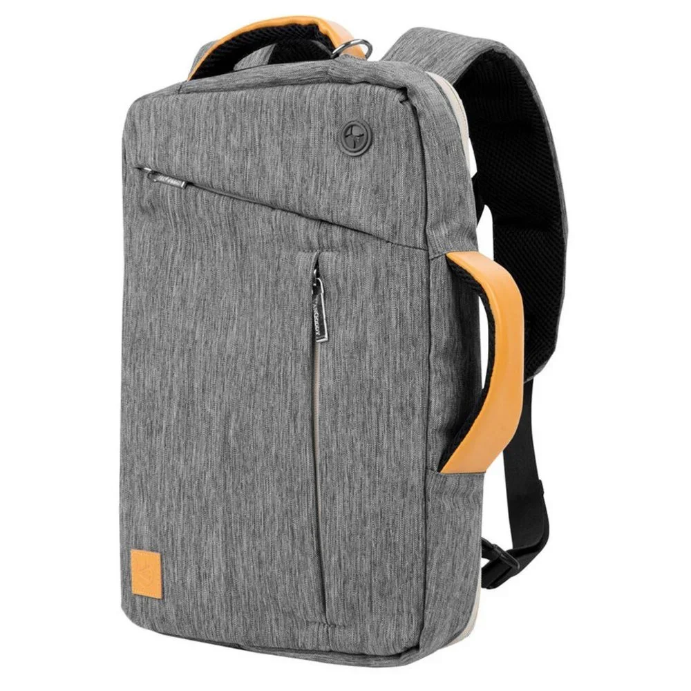 Van Goddy Hybrid 3-in-1 convertible briefcase portfolio backpack gray 14x10